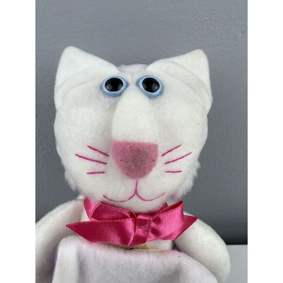Vintage 1988 Purr-Tenders Sock-Ems Hallmark Burger King Plush Toy Cat Mouse Flip - Picture 3 of 7